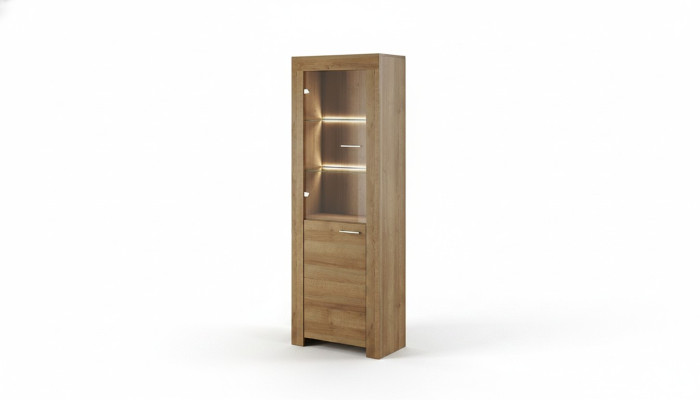 Vitrine Armoire Commode Salon Étagère en verre Vitrines Étagères Bois