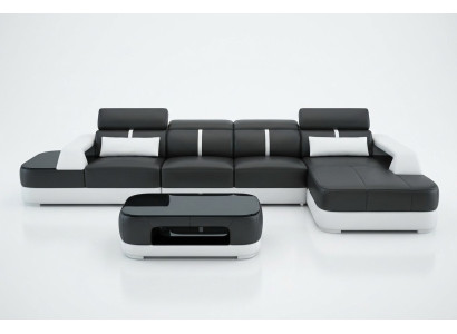 Canapé en cuir Siège en tissu Coin de canapé Suite de salon paysage vivant Canapé de salon avec USB