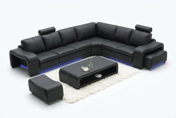 Canapé en cuir design avec USB canapé Paysage de vie coin canapé coin Suite moderne nouvelle