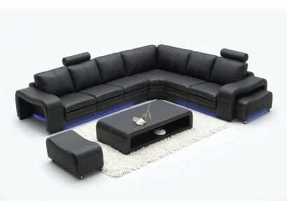 Canapé en cuir design avec USB canapé Paysage de vie coin canapé coin Suite moderne nouvelle