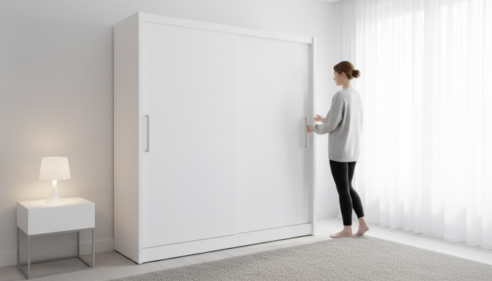 Conception Vêtements Armoire Armoires Coulissantes Bois Portes Flottantes Armoire