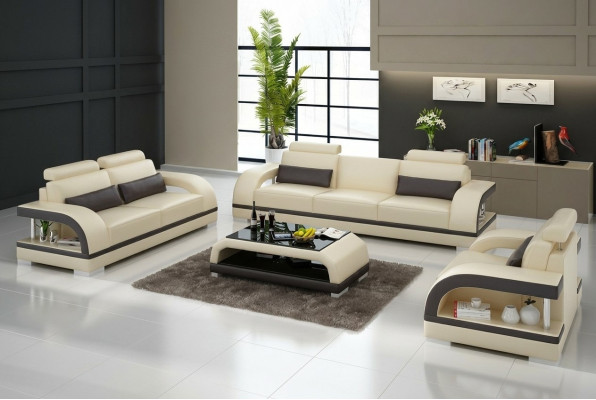 Ensemble de canapés design en cuir avec ensemble de canapés en cuir avec USB 3+2+1 suite ensemble de canapés