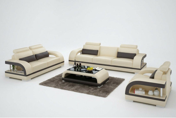 Ensemble de canapés design en cuir avec ensemble de canapés en cuir avec USB 3+2+1 suite ensemble de canapés