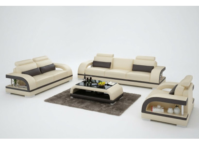 Ensemble de canapés design en cuir avec ensemble de canapés en cuir avec USB 3+2+1 suite ensemble de canapés