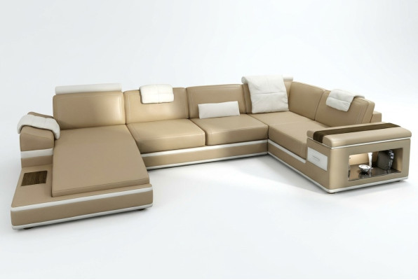 Un beau canapé d'angle en U au design contemporain magnifique