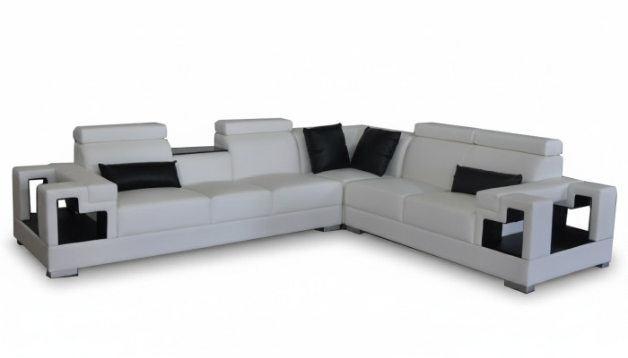 canapé d'angle exclusif en forme de L en cuir élégant pour votre salon élégant