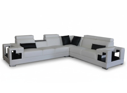 canapé d'angle exclusif en forme de L en cuir élégant pour votre salon élégant