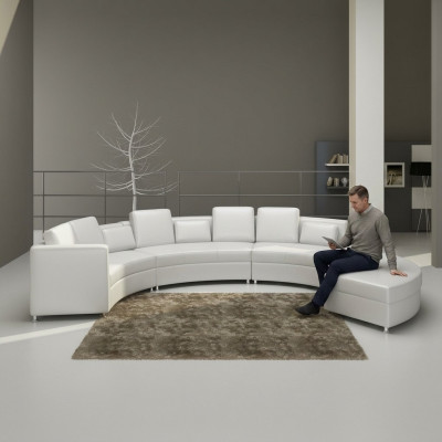 Canapé en cuir Canapé Paysage vivant Canapé d'angle Suite d'angle Design Canapé moderne USB A1102