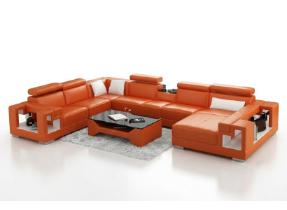 Style moderne canapé d'angle en forme de U en cuir pour votre salon contemporain