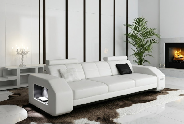 Ensemble de canapé avec USB Sofa Couch Upholstery Seat Suite 3+2+1 Paysage de vie en cuir