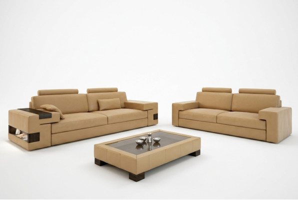 Canapé en cuir USB Ensemble de canapé moderne 3+2+1 Siège de canapé Canapé en tissu Suite Set