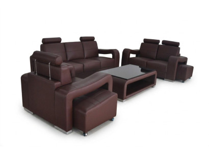 Canapé en cuir vivant Landscape + USB Suite Angle Sets de sièges neufs.
