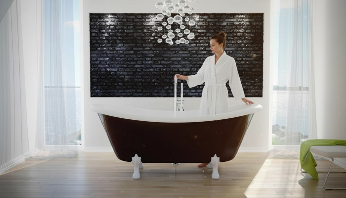 Baignoire autoportante exclusive en acrylique bain 190x77
