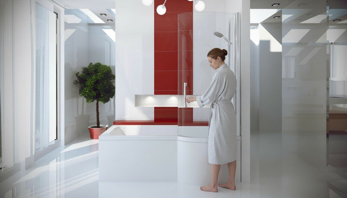 Baignoire d'angle en acrylique Design Baignoire d'angle Moderne Baignoires décoratives