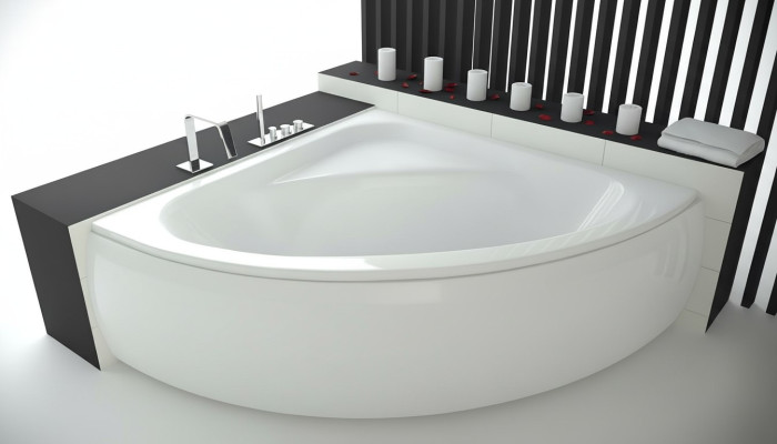 Baignoire d'angle en acrylique moderne design - nouvelles baignoires.