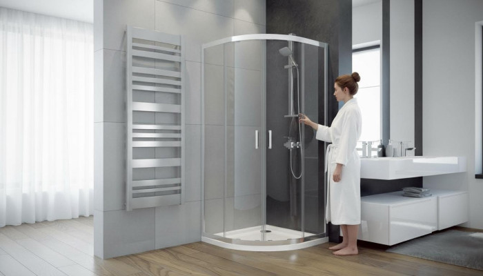 Exclusif cabine de douche quart de cercle douche d'angle en verre paraoi de douche