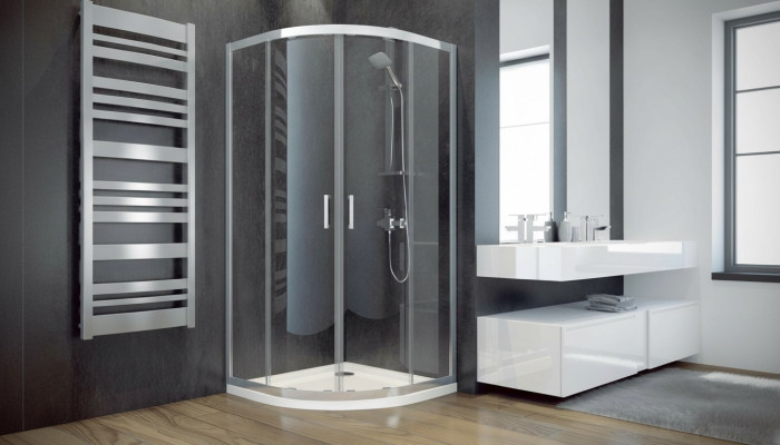 Exclusif cabine de douche quart de cercle douche d'angle en verre paraoi de douche