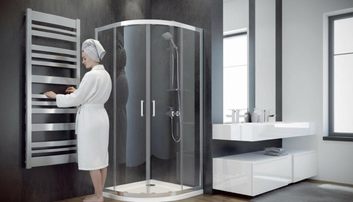 Cabine de douche de haute qualité, quart de cercle, douche d'angle, en verre cabine de douche.