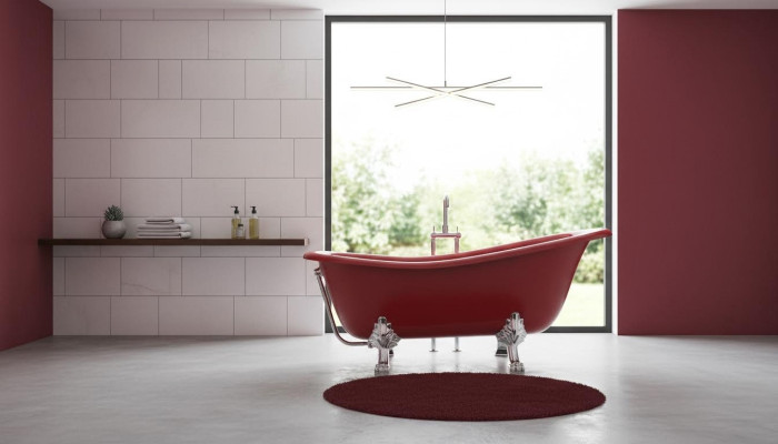 Baignoire design rouge Baignoire autonome de luxe en rouge Salle de bain en baignoire rouge