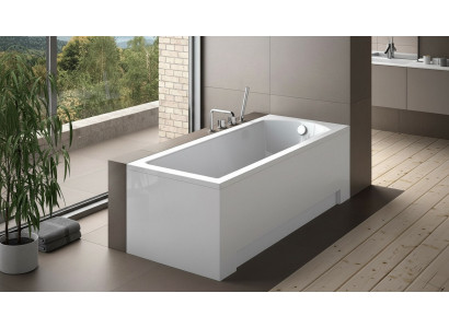 Baignoire d'angle rectangulaire blanche pour salle de bain