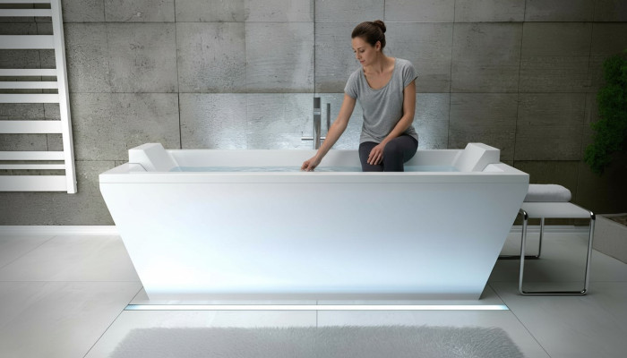 Baignoire de luxe Rectangulaire Baignoire Autoportante Baignoire de Salle de Bains