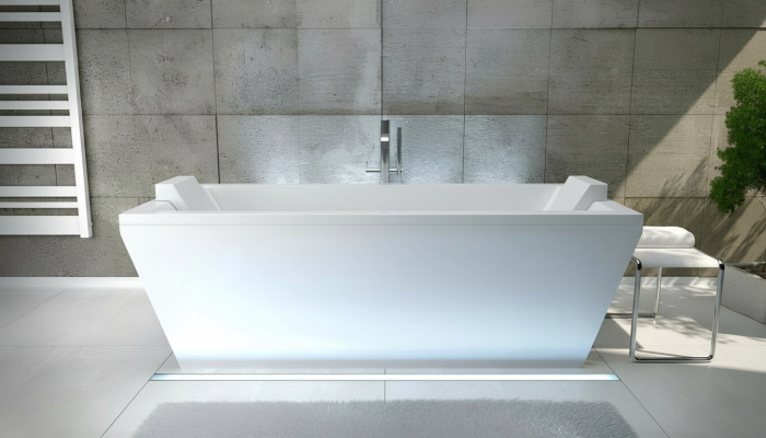 Baignoire de luxe Rectangulaire Baignoire Autoportante Baignoire de Salle de Bains