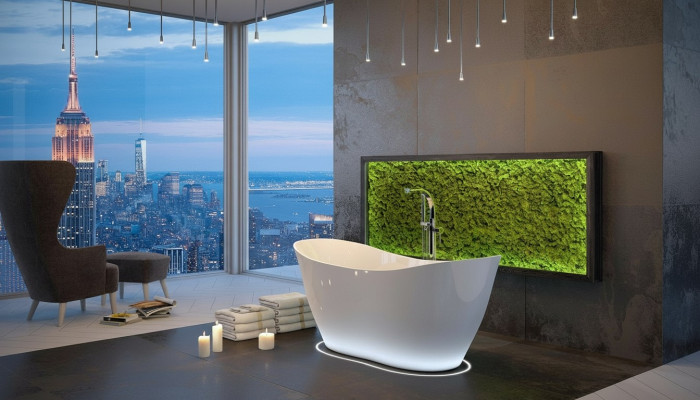 Baignoire autonome exclusive en acrylique baignoire douche salle de bain ABlue f design