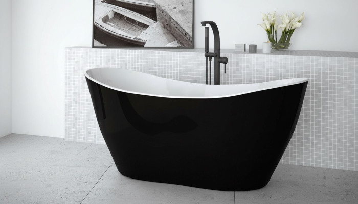 Baignoire noire de designer baignoire autonome de luxe en noir
