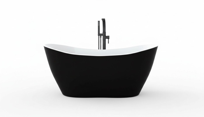 Baignoire noire de designer baignoire autonome de luxe en noir