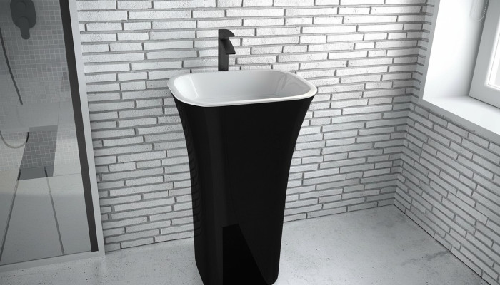 Lavabo Design Moderne sur Pied en Acrylique Lavabo Suspendu pour Salle de Bain