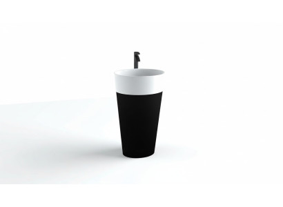 Lavabo acrylique autoportant avec colonne d'attache.