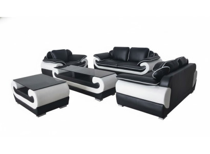 Sofa Couch Garnitur Sitz Polster Komplett Set 3+2+1 Sofas Designer Couchen + USB