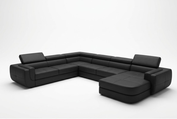 Canapé design siège Rembourrage Canapé d'angle en cuir Paysage vivant Canapé avec USB Rembourrage neuf