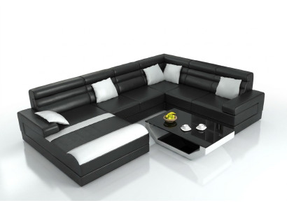 Canapé d'angle avec USB Salon paysage XXL Grand canapé suite de rembourrage Canapés d'angle en forme de U