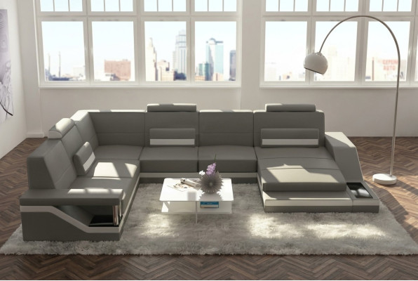 Designer Living Landschaft U-Form mit USB-Ecksofa-Polstersuite-Ecksofa-Sofa