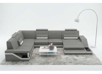 Designer Living Landschaft U-Form mit USB-Ecksofa-Polstersuite-Ecksofa-Sofa