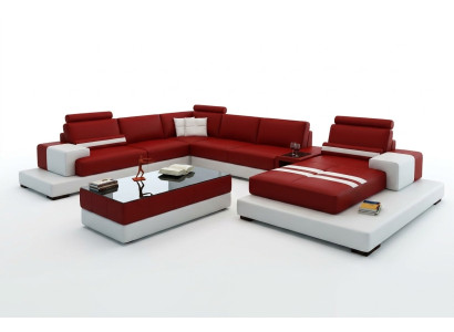 Paysage vivant Canapé Rembourrage Suite Eck Canapé en cuir avec USB, Nouveau canapé d'angle 2725A