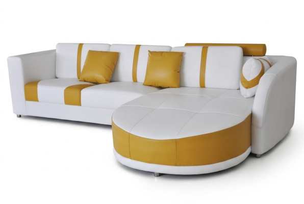 Ensemble de canapés Canapé moderne Coin salon Canapé en cuir Rembourrage Mobilier de salon Coin USB