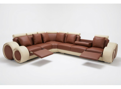 Conception Canapé en cuir Rembourrage XXL Avec USB Conception Canapé d'angle Suite Canapés neuf