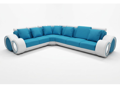 Design Cuir Tapisserie XXL Coin de la Chambre Salon Canapé + USB Designer Suite Canapés