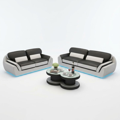 Canapé en cuir avec USB Ensemble de canapé neuf 3+2 places, Design de canapé moderne G8038C