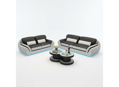 Canapé en cuir avec USB Ensemble de canapé neuf 3+2 places, Design de canapé moderne G8038C