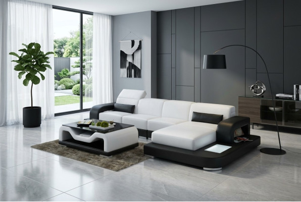 Canapé en cuir avec USB Salon en forme de paysage Canapé d'angle Suite d'angle Canapé Canapé design G8006C