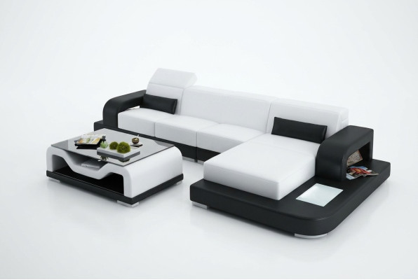 Canapé en cuir avec USB Salon en forme de paysage Canapé d'angle Suite d'angle Canapé Canapé design G8006C