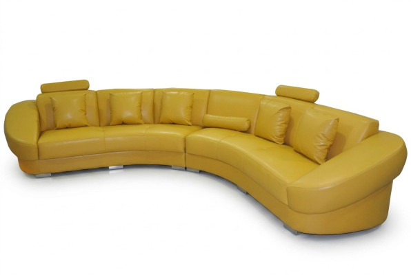 Canapé d'angle rond avec revêtement USB XXL Grand canapé rond Salon en forme de U nouveau