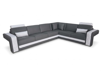 Canapé en cuir avec USB Salon paysage Suite d'angle Design Canapé moderne en forme de L L6010B