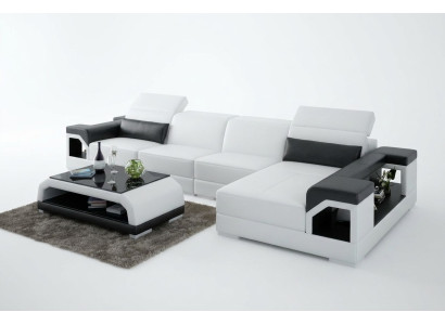 Ensemble de canapés Canapé moderne Coin salon Canapé en cuir Tissu d'ameublement de paysage de vie avec USB