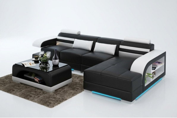 Canapé en cuir avec USB Salon Paysage Coin canapé Suite d'angle Design Canapé moderne G8033C