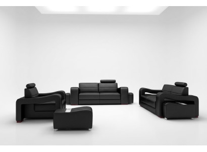 Ensemble de canapé en cuir design USB Sofa Seat Tissu 3+2+1 Sets