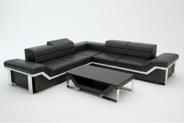 Canapé en cuir USB Living landscape Canapé d'angle Suite d'angle Canapé design Canapé K5007B neuf